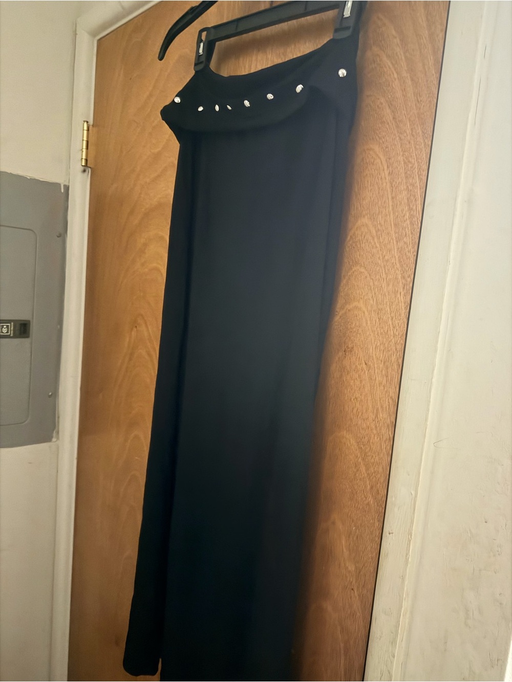 No Boundaries Black Maxi Skirt with Studded Waist